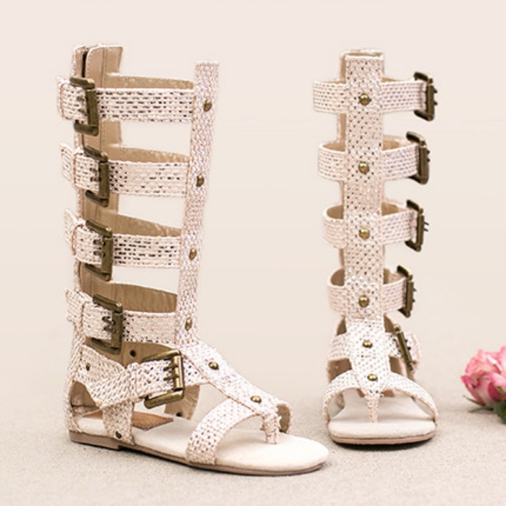 Joyfolie Jayla Metallic Gladiator Sandals